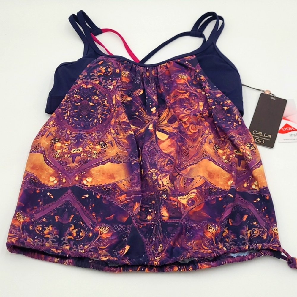 Calia by Carrie Underwood 2-in-1 Tankini Women's Small